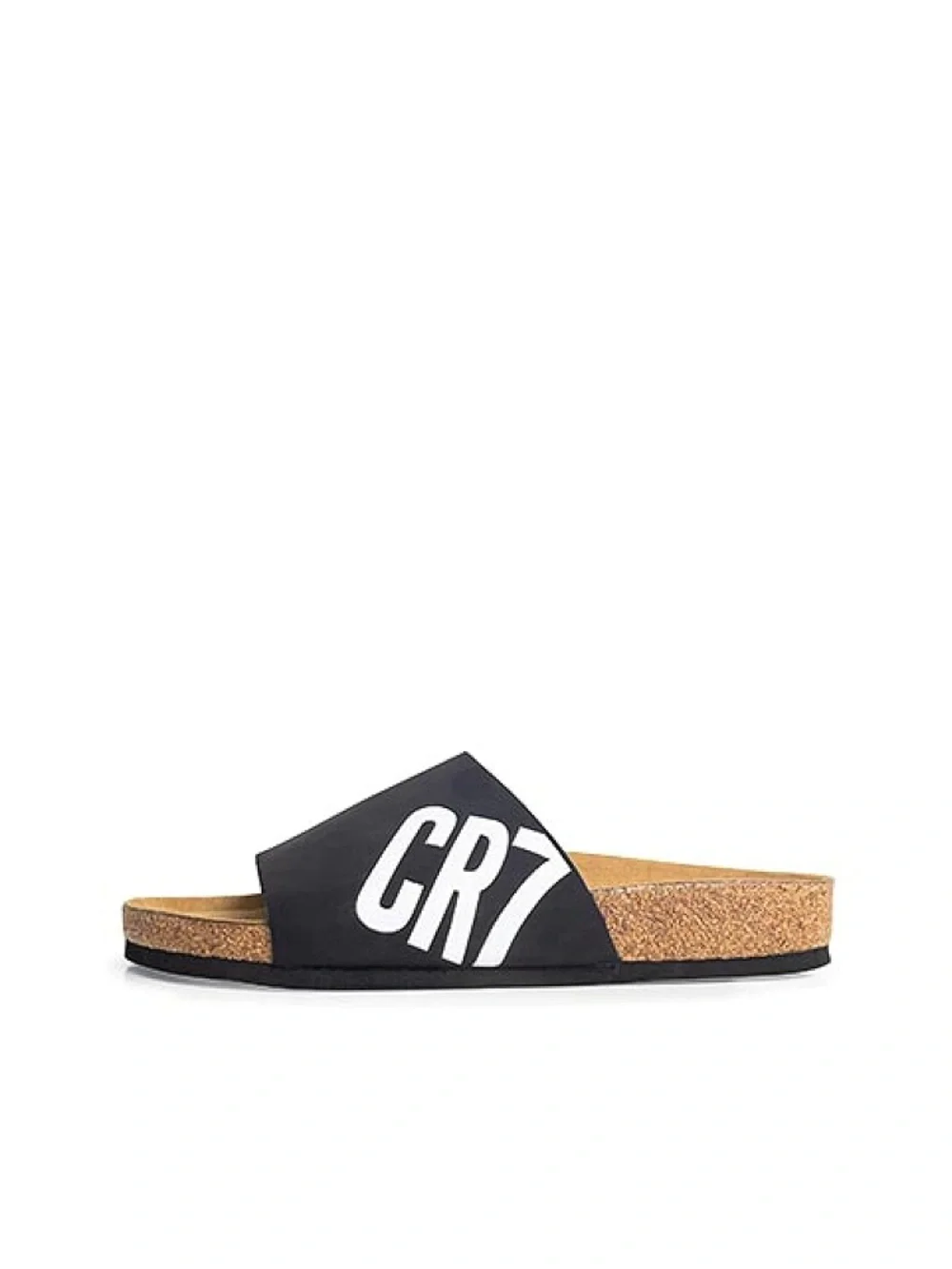 CR7 Cristiano Ronaldo Santorini-8 Men's Slides Black & White Colorway Footbed
